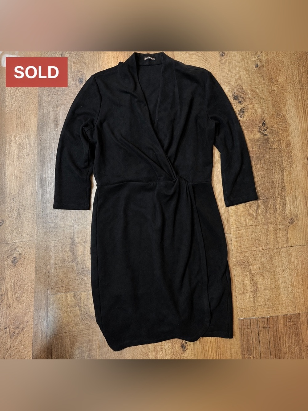 J. Mclaughlin Womens Faux Suede Dress Black Size L